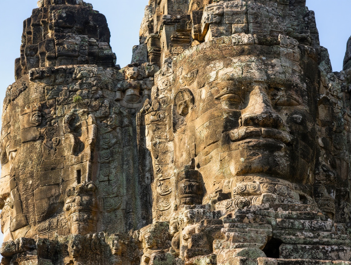 The Bayon in Angkor Thom — 54 towers with 216 stone faces, takes two hours minimum to do properly
