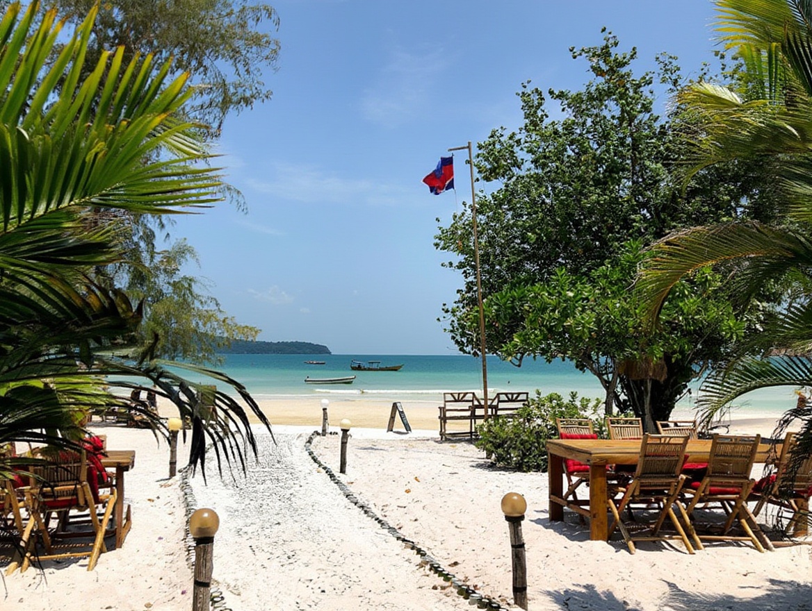Ochheuteal Beach, Sihanoukville — the beach itself is fine; parts of the town behind it are more variable